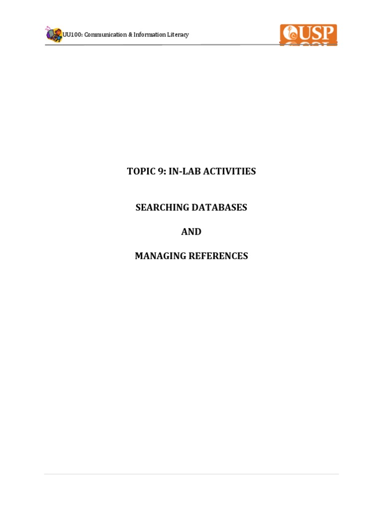Topic 9 In-Lab Activity PDF | PDF | Citation | Email