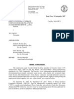 Department of Labor: OFCCP V TNT CRUST 2004OFC00003 (SEP 10 2007) 113231 ORDER SD