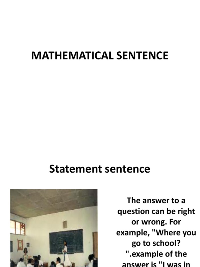 Mathematical Sentence | PDF