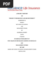 59465647 a Project Report on Reliance Life Insurance