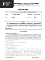 Download Ec1001 - Medical Electronics - Question Bank 2marks With Answer by deepanece SN173270540 doc pdf
