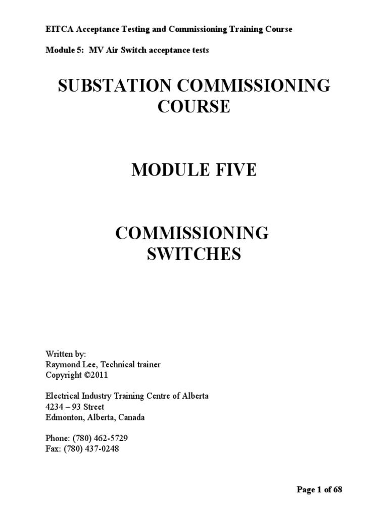 Module 5 MV Switch Testing | PDF | Switch | Insulator (Electricity)