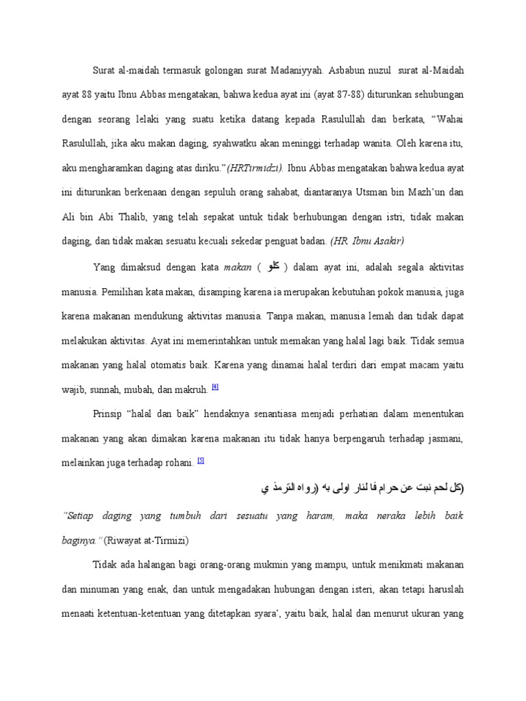Al Maidah 88 Ayat Tentang Makanan Dan Minuman