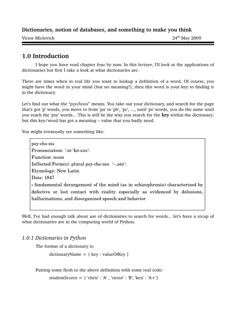 Understanding Python Dictionaries | PDF | Areas Of Computer Science ...