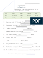 Second Grade Adjective Worksheet Blanks2