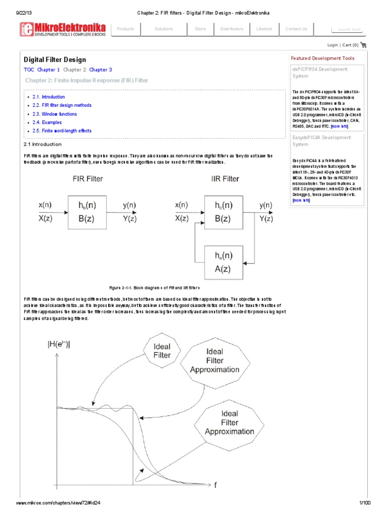 Chapter 2 - FIR Filters - Digital Filter Design | PDF | Low Pass Filter ...