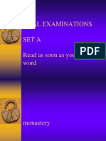 Oral Examination Set A