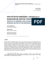 Specifičnosti Merdžera I Akvizicija U Bankarskom Sektoru Evropske Unije