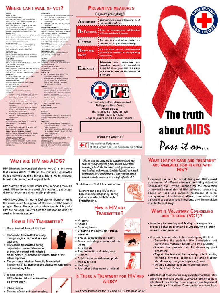 HIV Brochure_English_updated 9 25 Hiv/Aids Sexually Transmitted