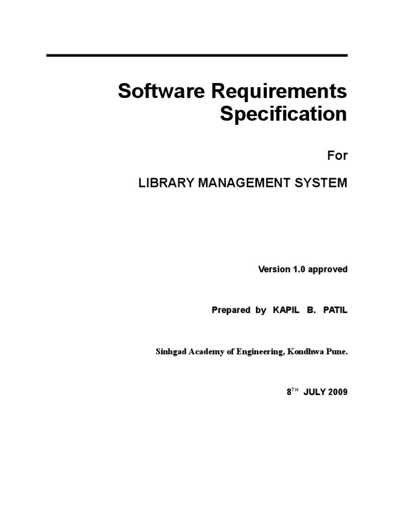 Library Management System SRS Document | PDF | Databases | Microsoft ...