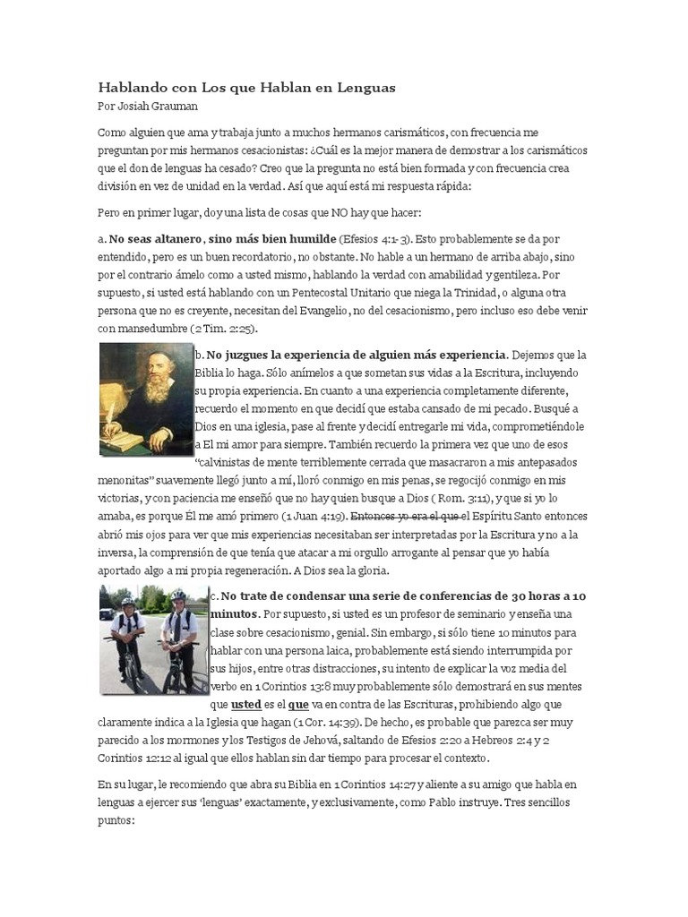 JosÃas grauman hablando con los que hablan en lenguas Altanera q significa