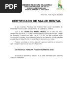 Certificado Salud Mental Cuna Mas