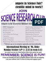 Science Research Club Advert