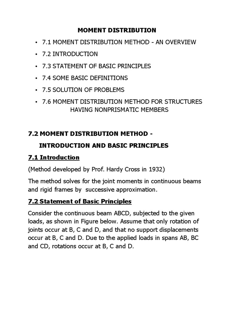 Moment Distribution Method Explained | PDF