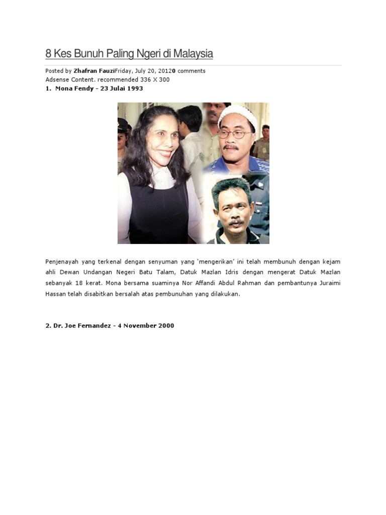 Kes pembunuhan kejam di malaysia