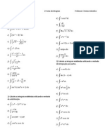 Lista de Integrais Indefinidas