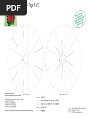 Flower Pop Up Card Template Color