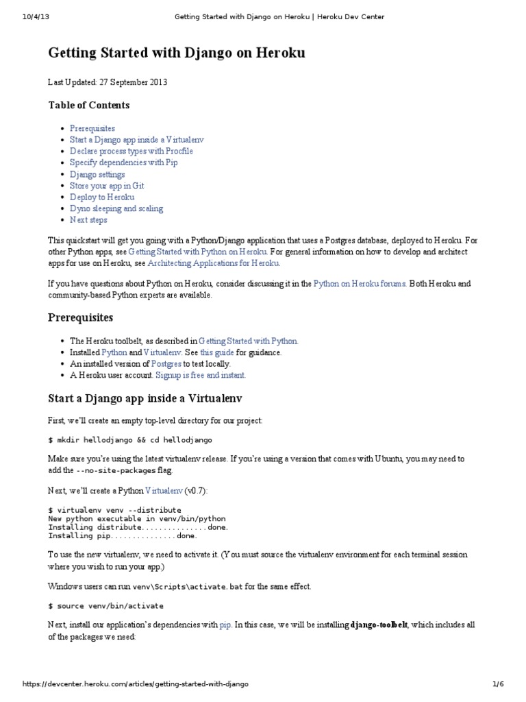 Django Deployment on Heroku Guide | PDF | Centralized Computing ...