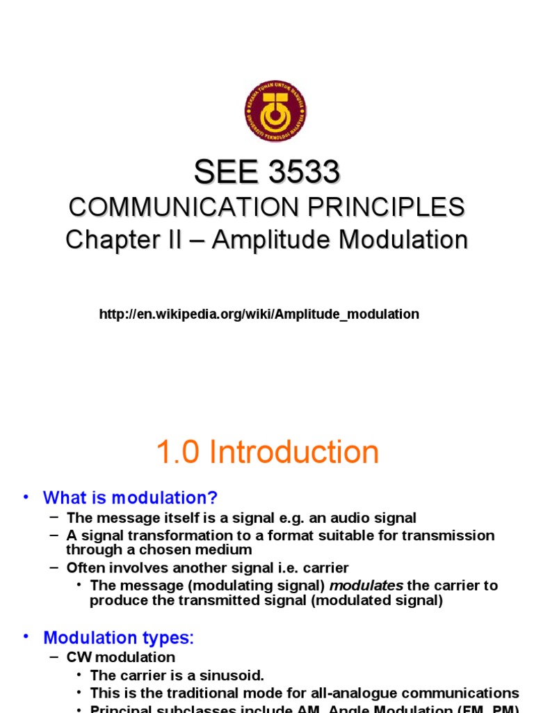 Amplitude Modulation Techniques Overview | PDF | Frequency Modulation ...