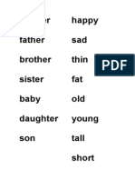 Family and Adjectives