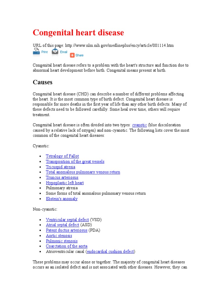 Understanding Congenital Heart Disease | PDF | Congenital Heart Defect ...