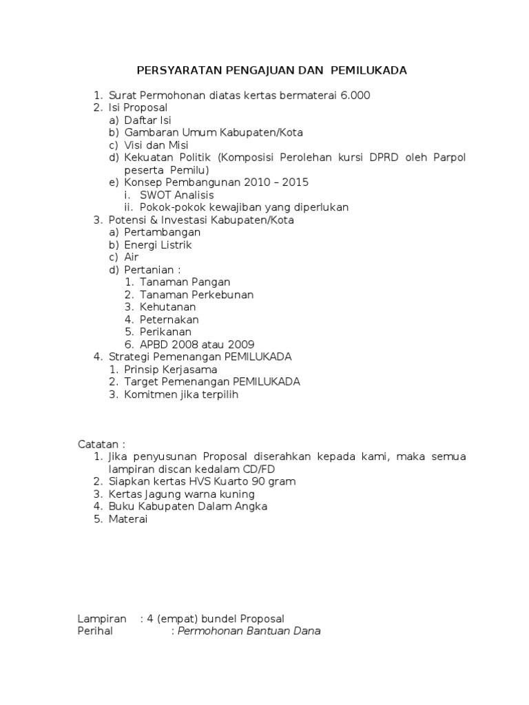 Proposal Pemilukada