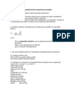 Capacidad Térmica Específica de Metales