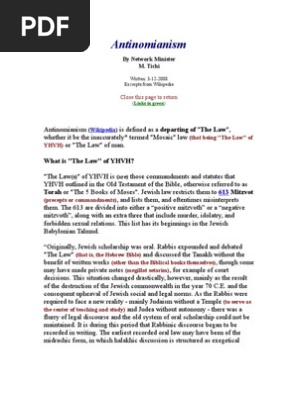 Antinomianism Torah Paul The Apostle