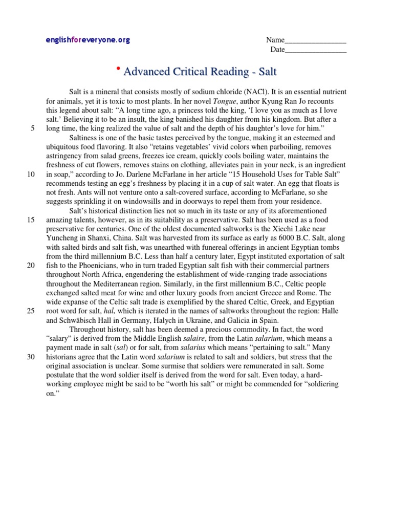 The Value and History of Salt | PDF
