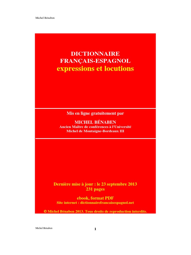 Dictionnaire Francais Espagnol | PDF | Études des langues étrangères