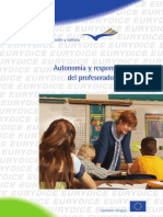 Autonomía y Responsabilidades Del Profesorado en Europa