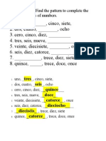 Vocabulario de Los Numeros