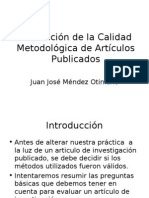 Evaluación de Calidad Metodológica de Artículos Publicados Final