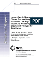 Lignocellulosic Biomass to Ethanol Process Design and Economics Utilizing Co-Current Dilute Acid Prehydrolysis and Enzymatic Hydrolysis for Corn Stover