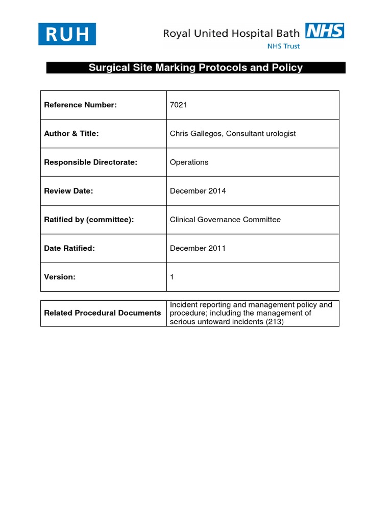 Surgical Site Marking Anesthesiologist Surgery
