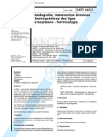 NBR 8653 TB 249 - Metalografia Tratamentos Termicos e Termoquimicos Das Ligas Ferrocarbono - Terminologia - Norma Cancelada