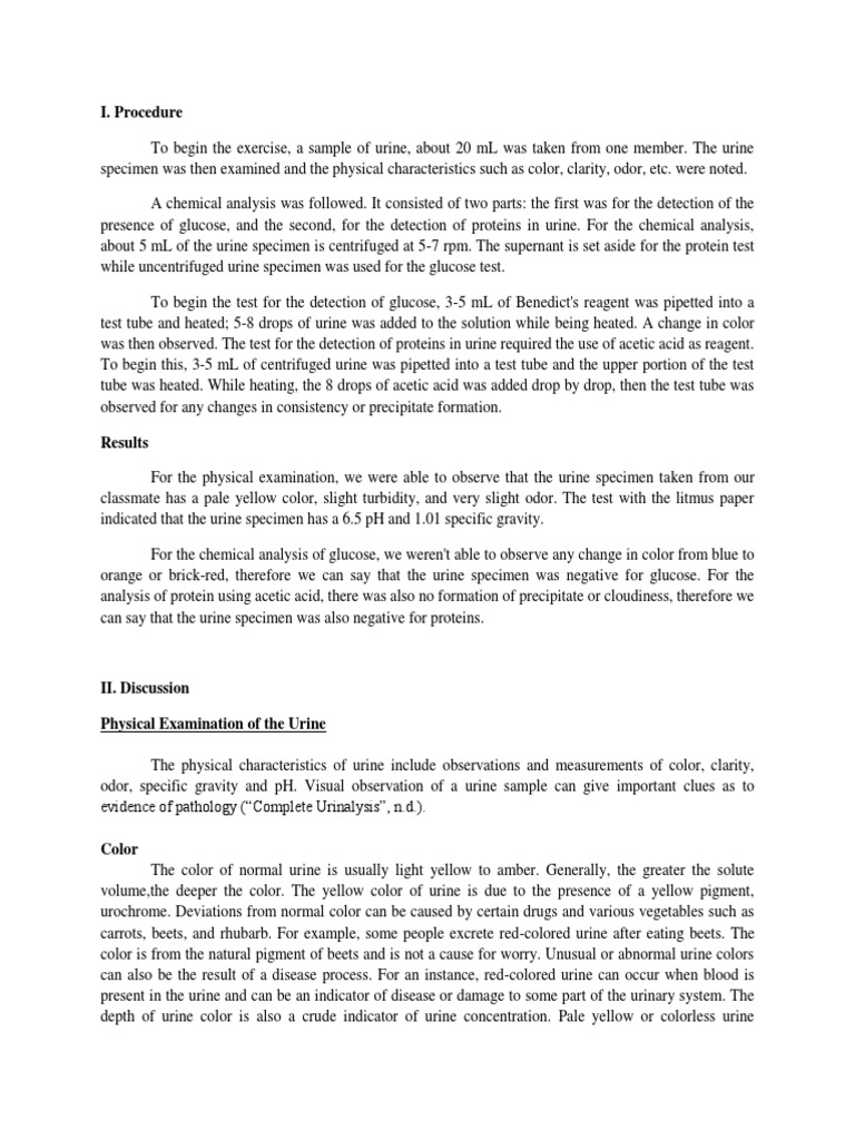 Renal Lab Report Urine Kidney