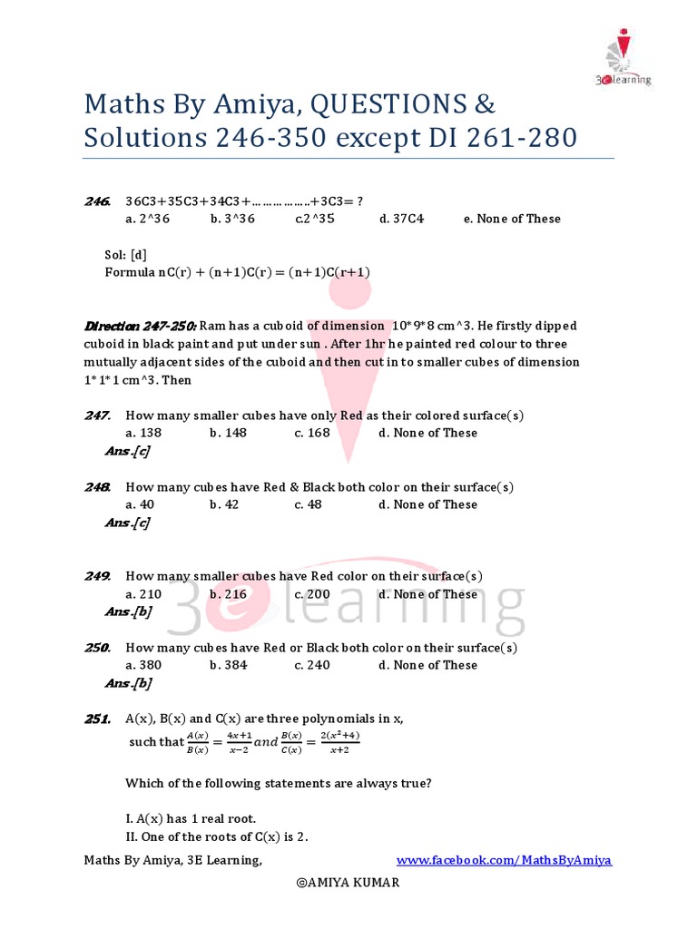 Maths by Amiya 246-350 PDF | PDF | Numbers | Elementary Mathematics