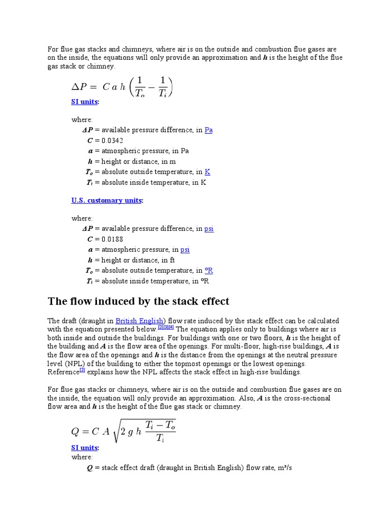 Stack Effect and Flue Gas Calculations | PDF | Chimney | Fluid Dynamics