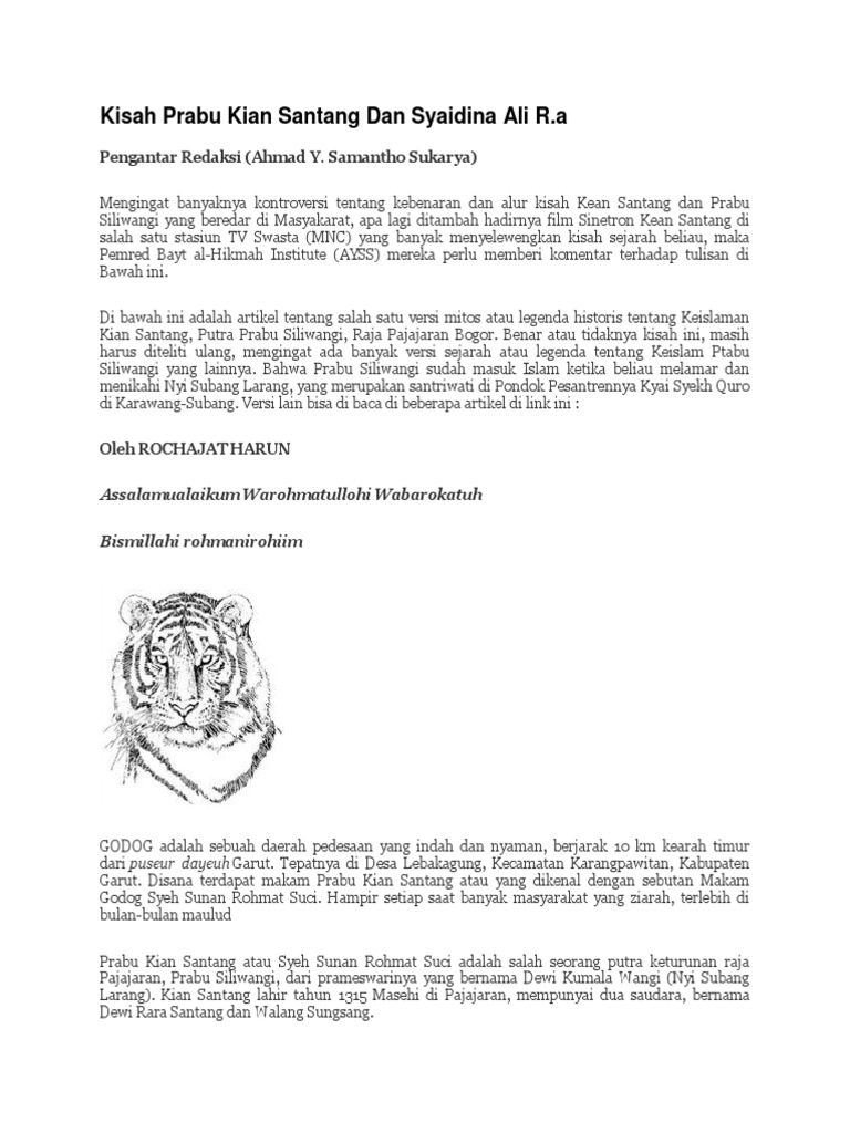 Sejarah Prabu Kian Santang dan Islam | PDF, image size:768x1024
