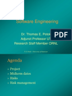 Software Engineering: Dr. Thomas E. Potok Adjunct Professor UT Research Staff Member ORNL