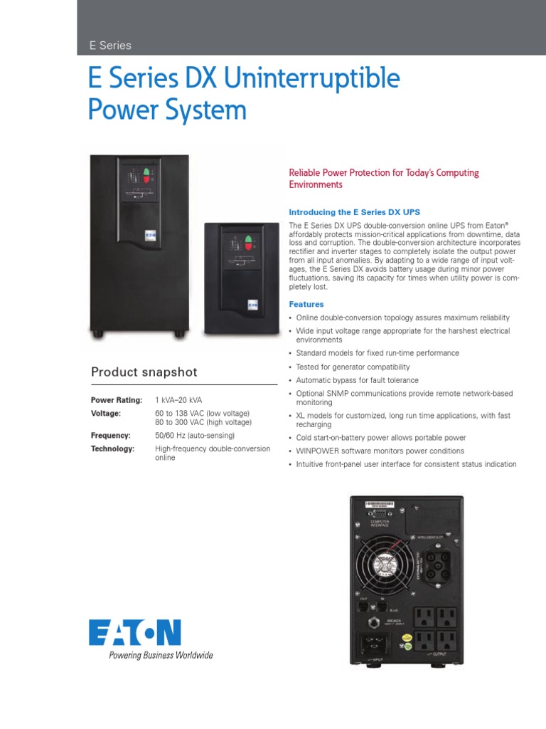 Eaton Edx 2000h | PDF | Mains Electricity | Power Inverter