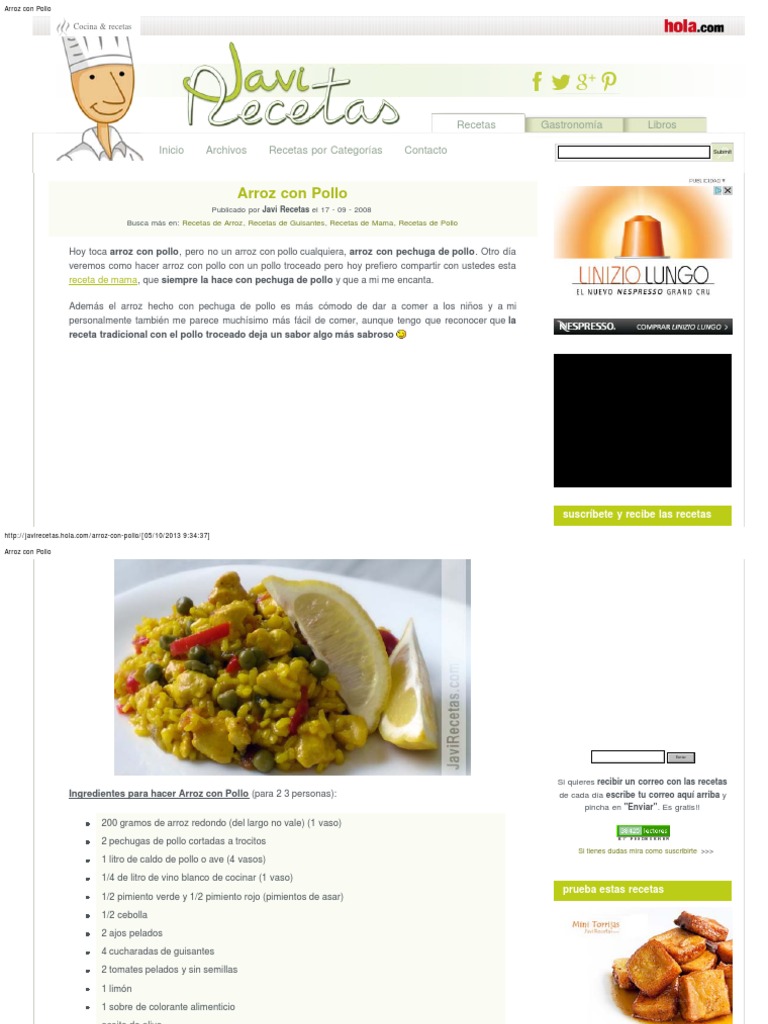 Arroz Con Pollo | PDF | Caldo | Alimentos