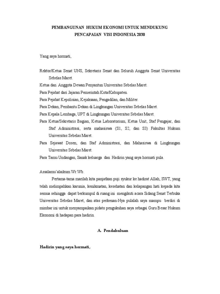 Orasi Ilmiah Gb Hukum Ekonomi