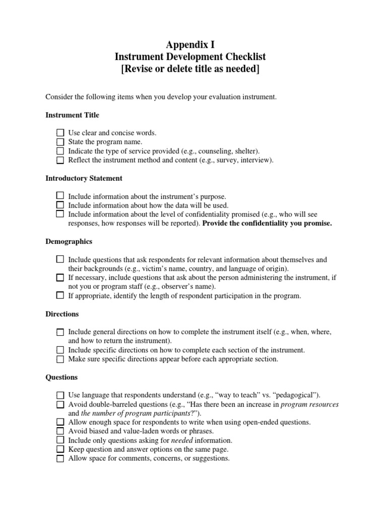 PM Evaluation Appendix I | PDF