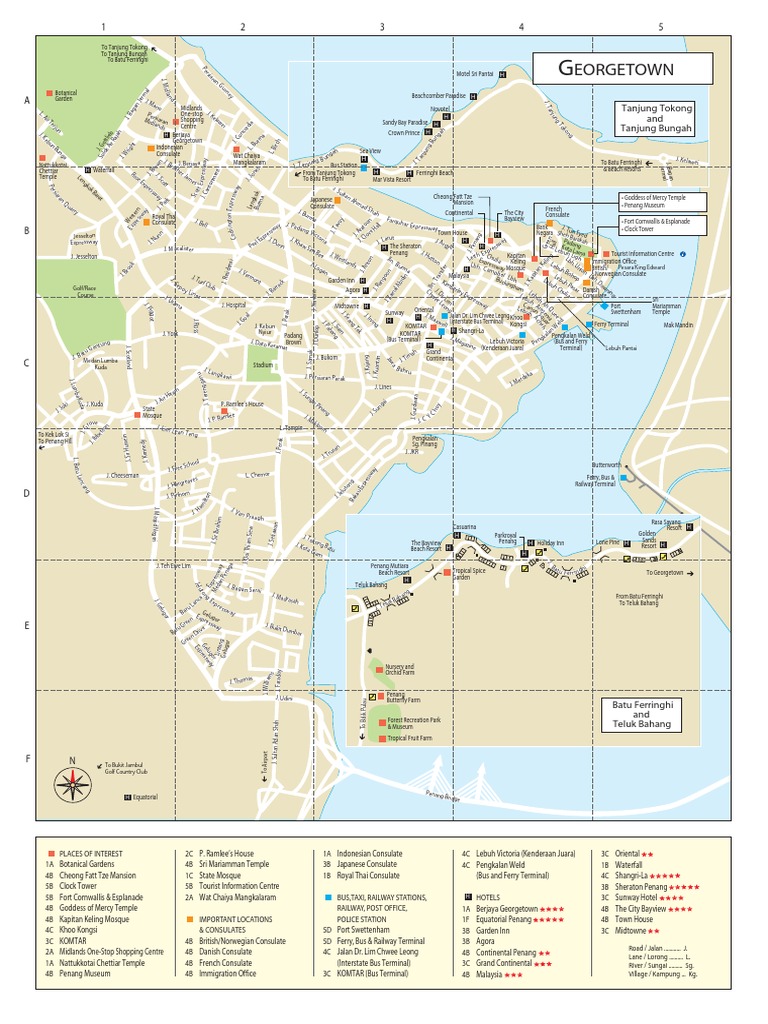 Map Penang Georgetown | PDF | Travel | Foreign Language Studies
