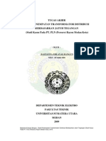 Tugas Akhir Studi Penempatan Transformator Distribusi Berdasarkan Jatuh Tegangan (Studi Kasus Pada PT. PLN (Persero) Rayon Medan Kota)