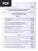 Sixth Semester B.E. Degree Examination, June-July 2009: Mechatronics and Microprocessor