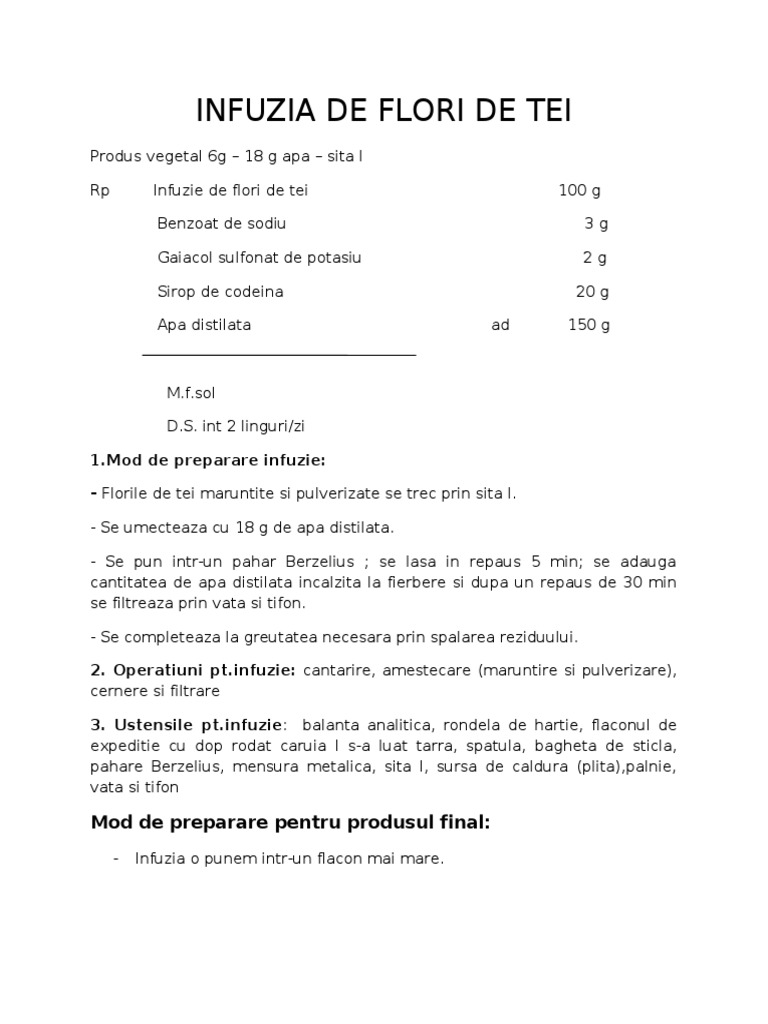 Infuzia de Flori de Tei | PDF