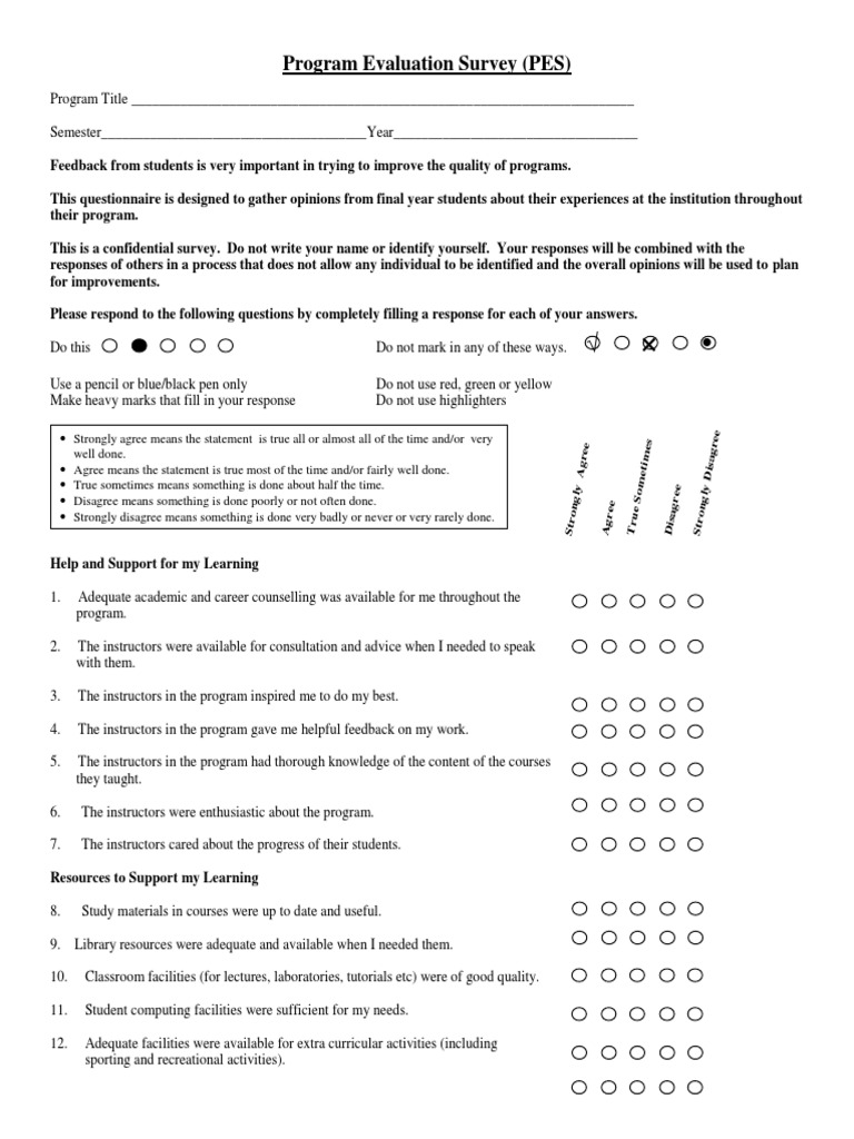 Program Evaluation Survey | PDF | Program Evaluation | Survey Methodology